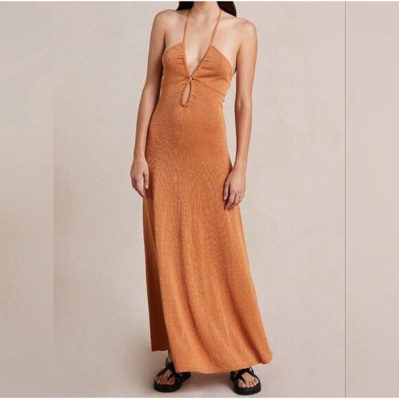 NWT Bec + Bridge x Free People Desert Sun Indya Knit Maxi Cutout Dress Size 12 - Picture 2 of 16
